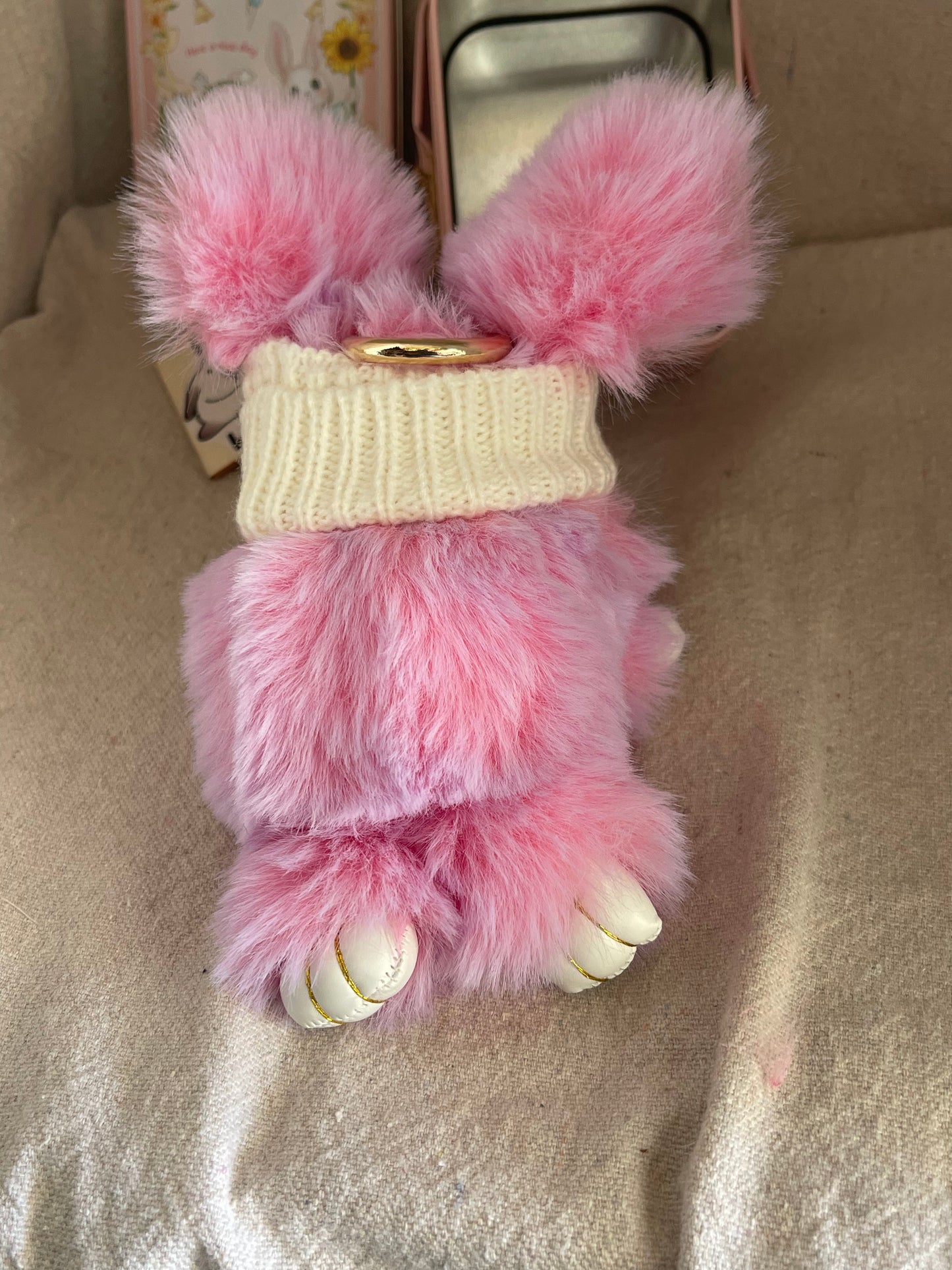 Bunny in a Box Tin Box - Adorable Pink Collectible