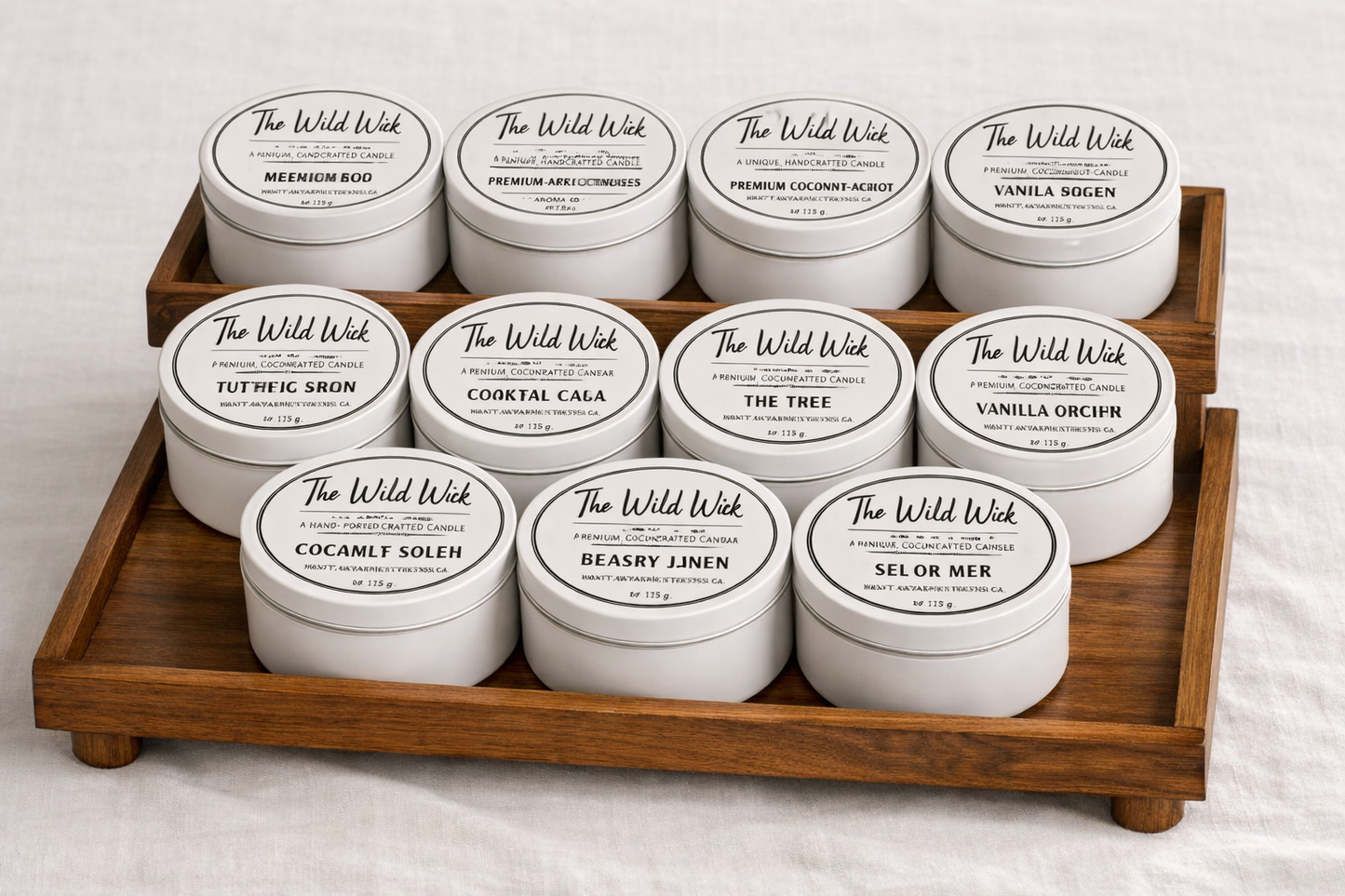 Sel De Mer Luxury Candle | Coconut Apricot Wax | Masculine Beach | Simple Clean white 4oz Tin |