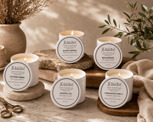Blood Orange Luxury Candle | Coconut Apricot Wax | Citrus Fresh | Simple Clean white 4oz Tin |
