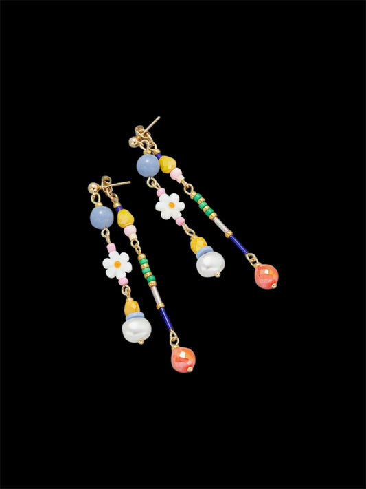 Double layer beaded earrings