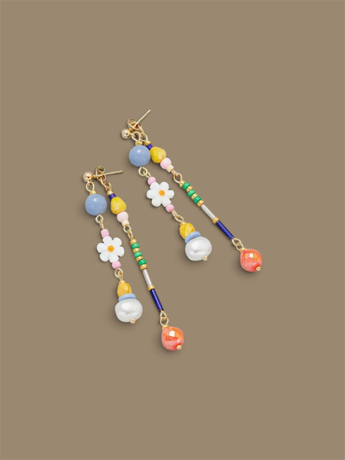 Double layer beaded earrings