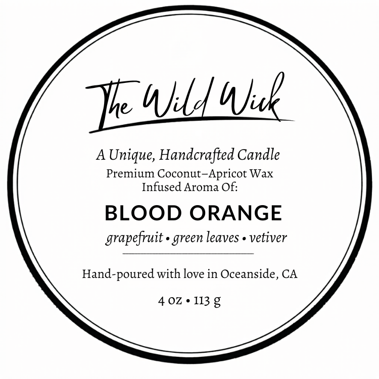 Blood Orange Luxury Candle | Coconut Apricot Wax | Citrus Fresh | Simple Clean white 4oz Tin |