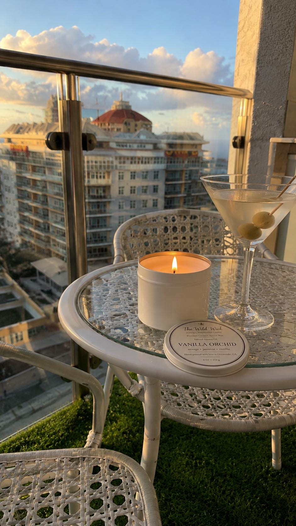 Vanilla Orchid Luxury Candle | Coconut Apricot Wax | Cool Coastal | Simple Clean white 4oz Tin |