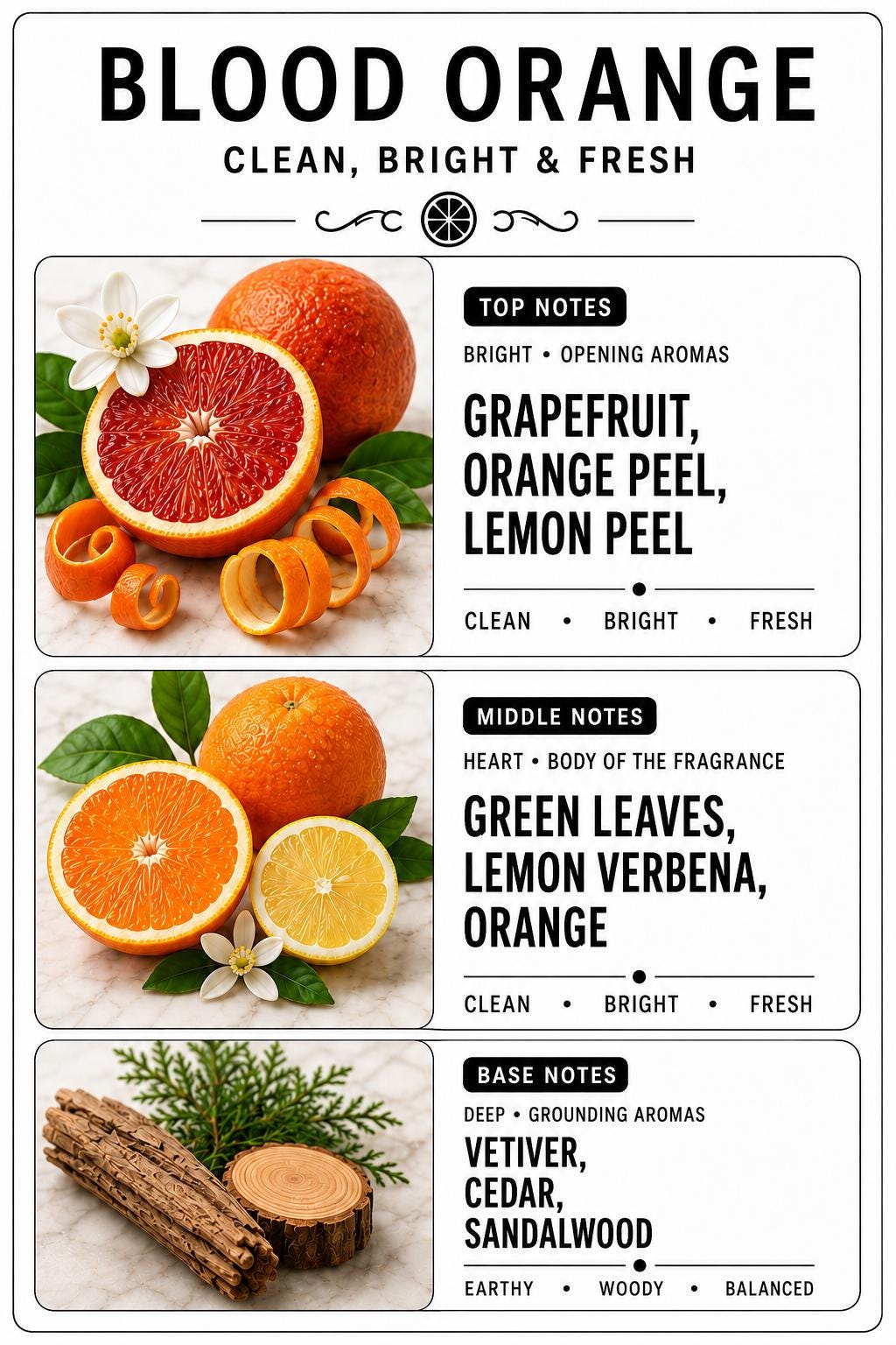 Blood Orange Luxury Candle | Coconut Apricot Wax | Citrus Fresh | Simple Clean white 4oz Tin |