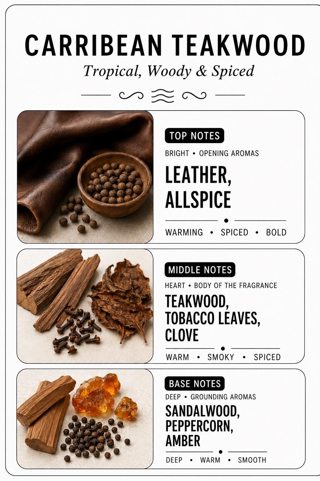 Caribbean Teakwood Luxury Candle | Coconut Apricot Wax | Masculine Coastal | Simple Clean white 4oz Tin |